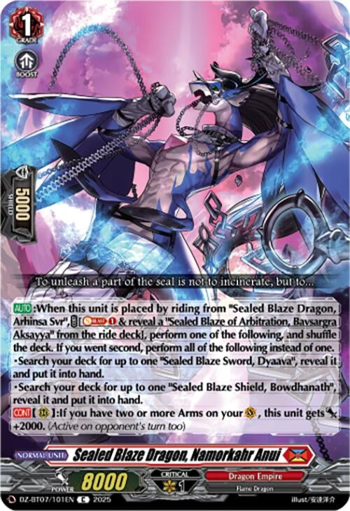Image for Sealed Blaze Dragon, Namorkahr Anui (DZ-BT07: Moon Fangs & Cerulean Blaze) (DZ-BT07/101EN) - Cardfight Vanguard
