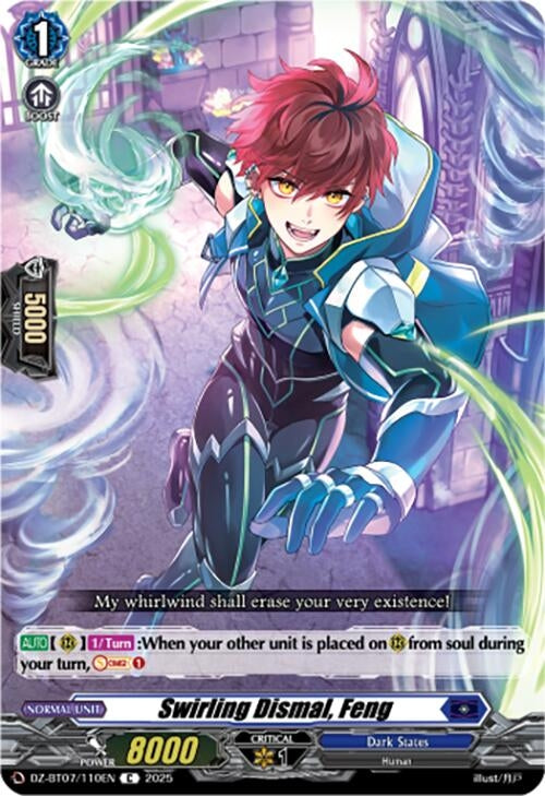Image for Swirling Dismal, Feng (DZ-BT07: Moon Fangs & Cerulean Blaze) (DZ-BT07/110EN) - Cardfight Vanguard