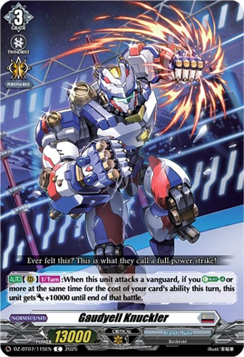Image for Gaudyell Knuckler (DZ-BT07: Moon Fangs & Cerulean Blaze) (DZ-BT07/115EN) - Cardfight Vanguard