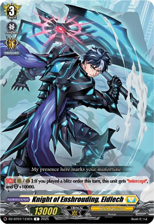 Image for Knight of Enshrouding, Eidlech (DZ-BT07: Moon Fangs & Cerulean Blaze) (DZ-BT07/124EN) - Cardfight Vanguard