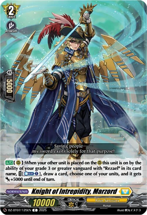 Image for Knight of Intrepidity, Marzord (DZ-BT07: Moon Fangs & Cerulean Blaze) (DZ-BT07/125EN) - Cardfight Vanguard