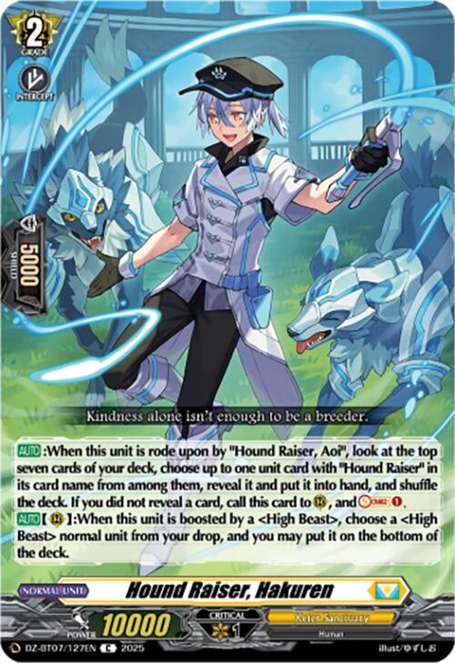 Image for Hound Raiser, Hakuren (DZ-BT07: Moon Fangs & Cerulean Blaze) (DZ-BT07/127EN) - Cardfight Vanguard
