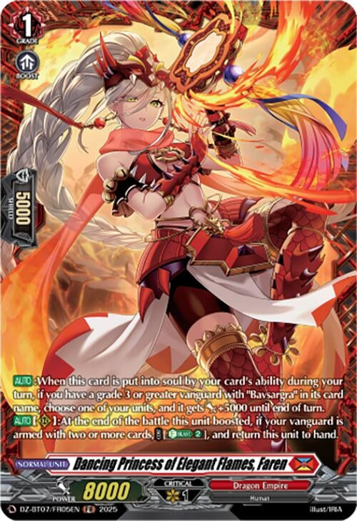 Image for Dancing Princess of Elegant Flames, Faren (FR) (DZ-BT07: Moon Fangs & Cerulean Blaze) (DZ-BT07/FR05EN) - Cardfight Vanguard