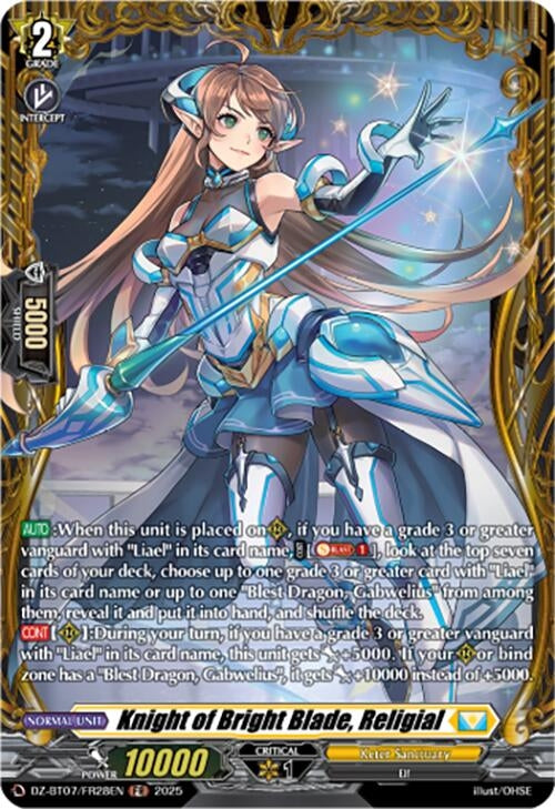 Image for Knight of Bright Blade, Religial (FR) (DZ-BT07: Moon Fangs & Cerulean Blaze) (DZ-BT07/FR28EN) - Cardfight Vanguard