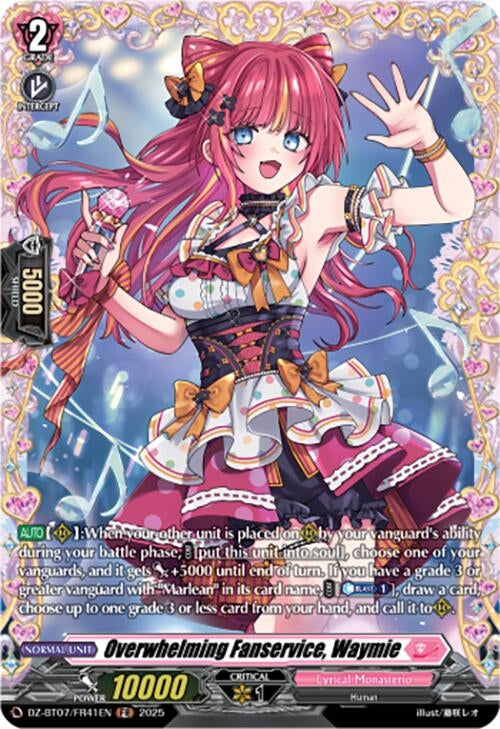 Image for Overwhelming Fanservice, Waymie (FR) (DZ-BT07: Moon Fangs & Cerulean Blaze) (DZ-BT07/FR41EN) - Cardfight Vanguard