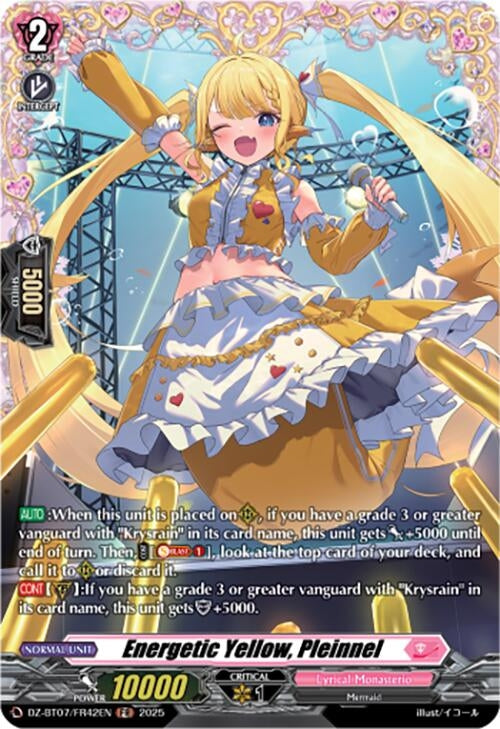 Image for Energetic Yellow, Pleinnel (FR) (DZ-BT07: Moon Fangs & Cerulean Blaze) (DZ-BT07/FR42EN) - Cardfight Vanguard