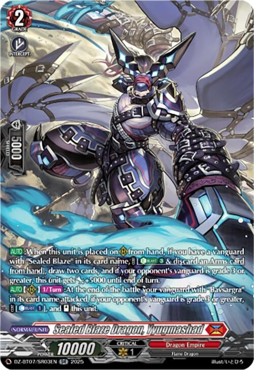 Image for Sealed Blaze Dragon, Yyugmashad (SR) (DZ-BT07: Moon Fangs & Cerulean Blaze) (DZ-BT07/SR03EN) - Cardfight Vanguard