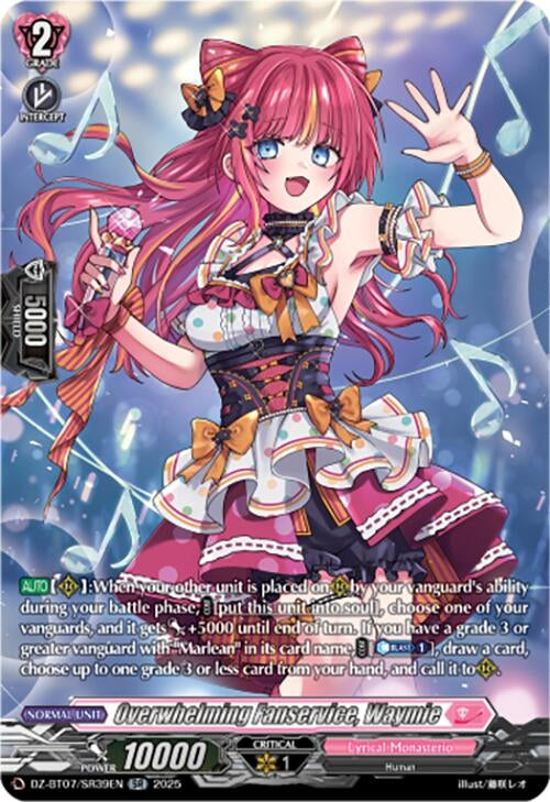 Image for Overwhelming Fanservice, Waymie (SR) (DZ-BT07: Moon Fangs & Cerulean Blaze) (DZ-BT07/SR39EN) - Cardfight Vanguard