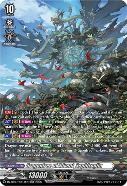 Image for Dragontree of Advent, Sephirogila (SR) (DZ-BT07: Moon Fangs & Cerulean Blaze) (DZ-BT07/SR44EN) - Cardfight Vanguard