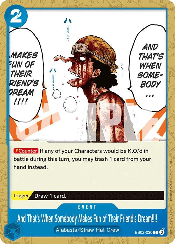 Image for And That's When Somebody Makes Fun of Their Friend's Dream!!!! (Extra Booster: Anime 25th Collection) (EB02-030) - One Piece Card Game