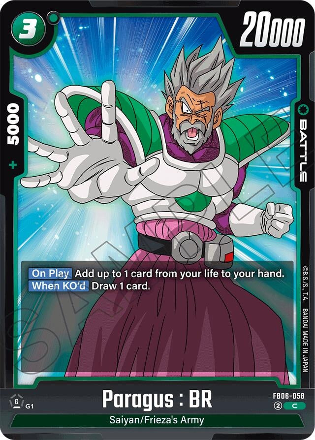 Image for Paragus : BR - FB06-058 (Rivals Clash) (FB06-058) - Dragon Ball Super: Fusion World
