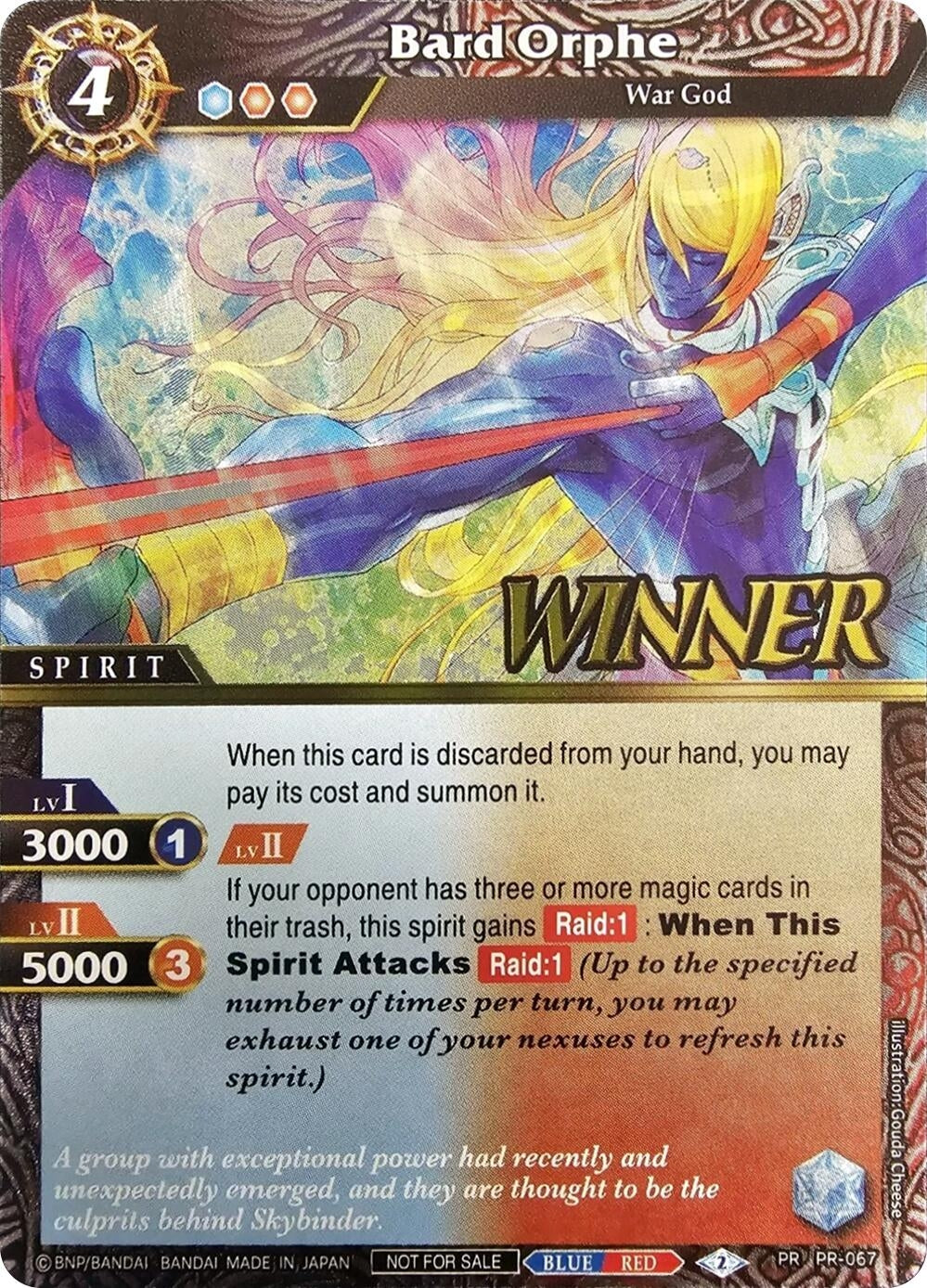 Image for Bard Orphe (Store Tournament & Sealed Deck Pack Vol.2 -Winner-) (Launch & Event Promos) (PR-067) - Battle Spirits Saga