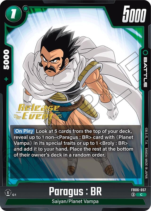 Image for Paragus : BR - FB06-057 (Rivals Clash Release Event Cards) (FB06-057) - Dragon Ball Super: Fusion World
