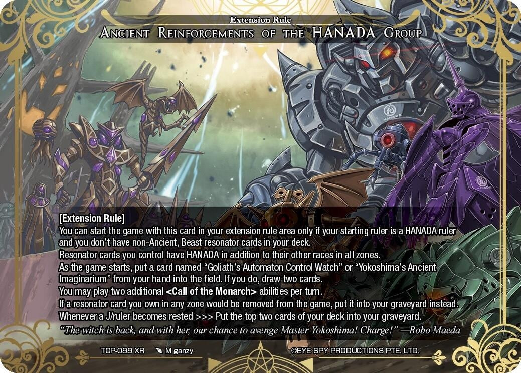 Image for Ancient Reinforcements of the HANADA Group (Ten Oaths of Protopaterpolis' War) (TOP-099 XR) - Force of Will