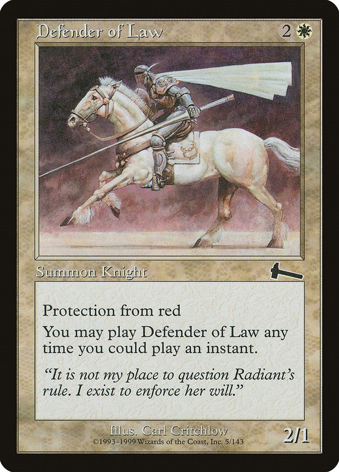 Image for Defender of Law (Urza's Legacy) (5) - Magic: The Gathering
