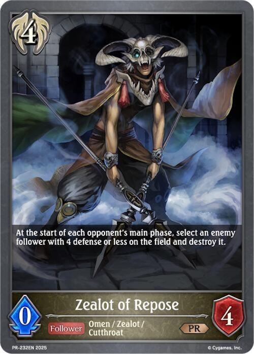 Image for Zealot of Repose (Shadowverse: Evolve Promo Cards) (PR-232EN) - Shadowverse: Evolve