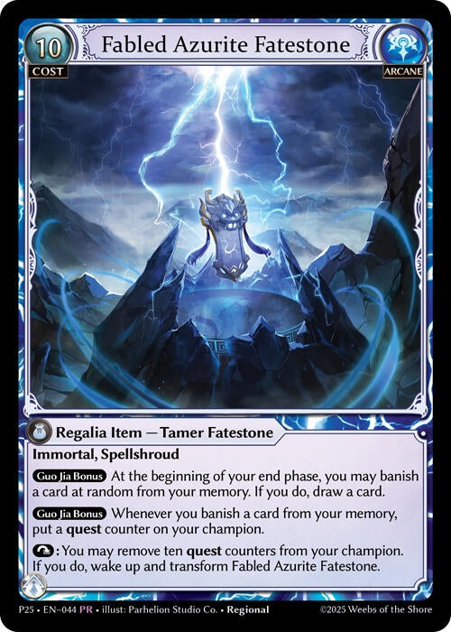 Image for Fabled Azurite Fatestone // Seiryuu, Azure Dragon (Promotional Cards) (044) - Grand Archive TCG
