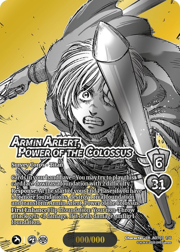 Image for Armin Arlert, Power of the Colossus (Chrome Rare) (Attack on Titan: Apocalypse) (1/6) - UniVersus
