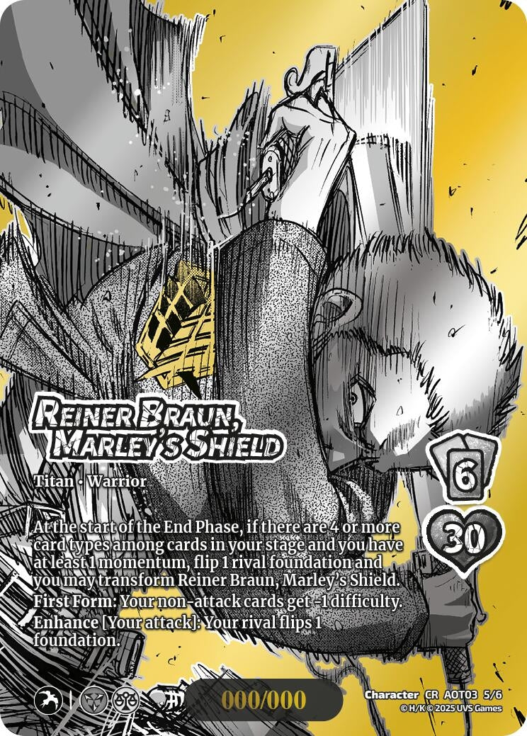 Image for Reiner Braun, Marley's Shield (Chrome Rare) (Attack on Titan: Apocalypse) (5/6) - UniVersus