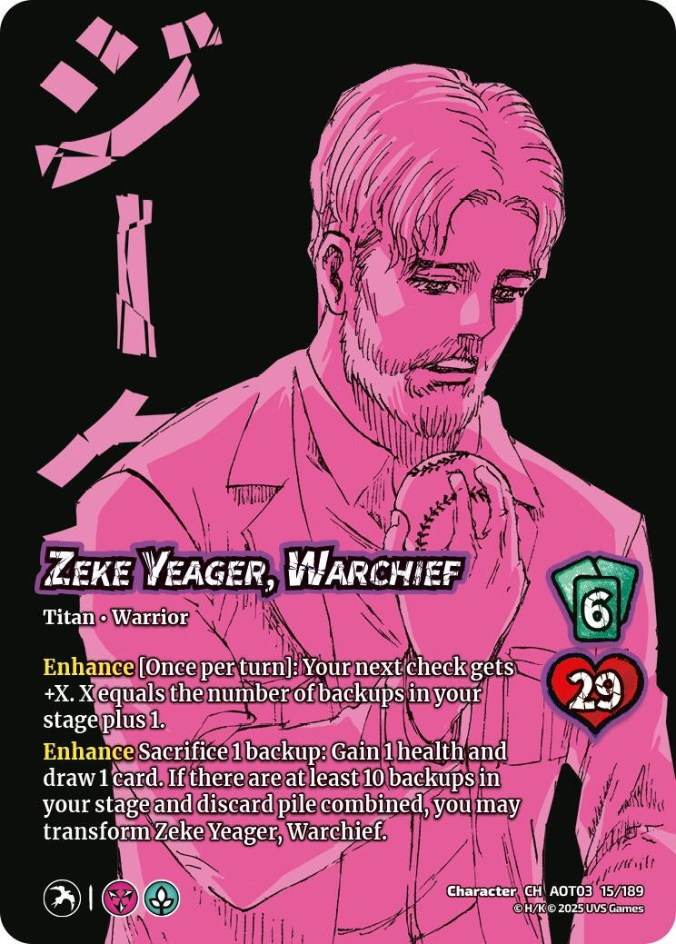 Image for Zeke Yeager, Warchief // Beast Titan, Finale (Attack on Titan: Apocalypse) (15/189) - UniVersus