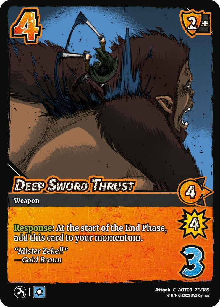 Image for Deep Sword Thrust (Attack on Titan: Apocalypse) (22/189) - UniVersus
