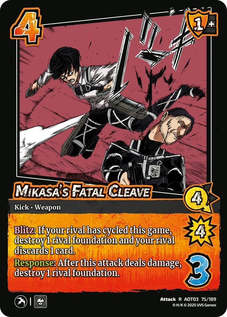 Image for Mikasa's Fatal Cleave (Attack on Titan: Apocalypse) (75/189) - UniVersus