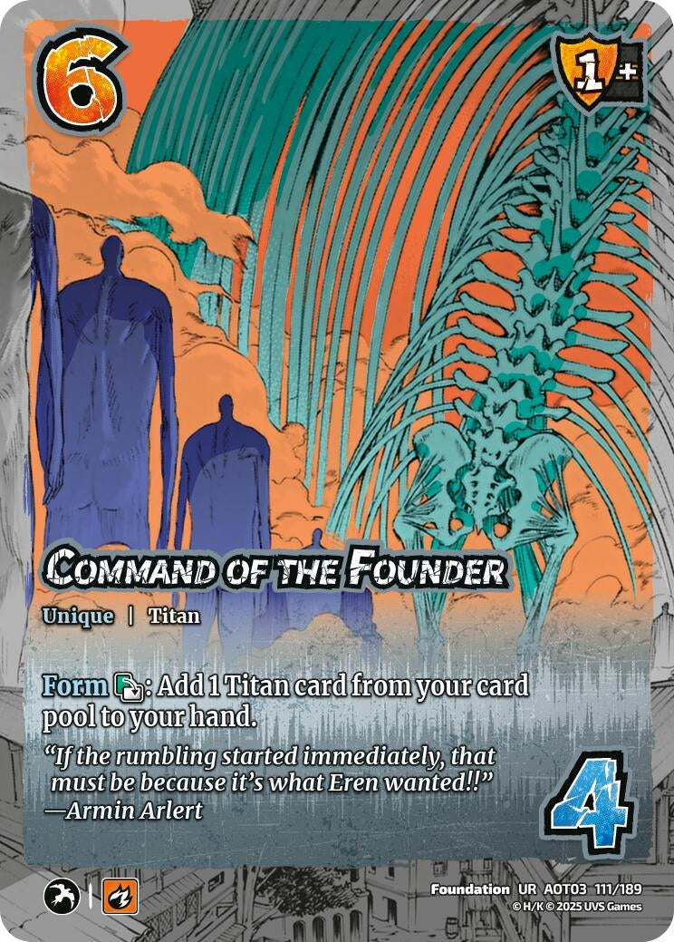 Image for Command of the Founder (Attack on Titan: Apocalypse) (111/189) - UniVersus