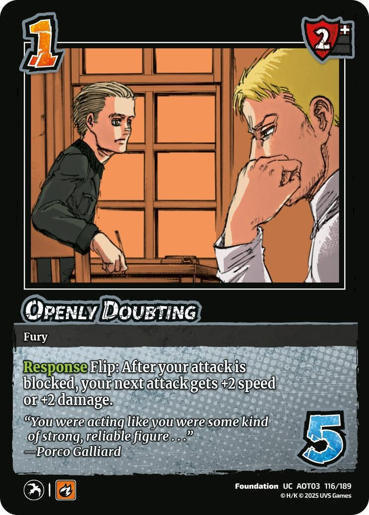Image for Openly Doubting (Attack on Titan: Apocalypse) (116/189) - UniVersus