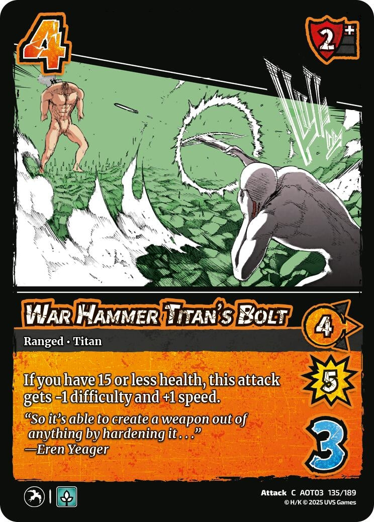 Image for War Hammer Titan's Bolt (Attack on Titan: Apocalypse) (135/189) - UniVersus