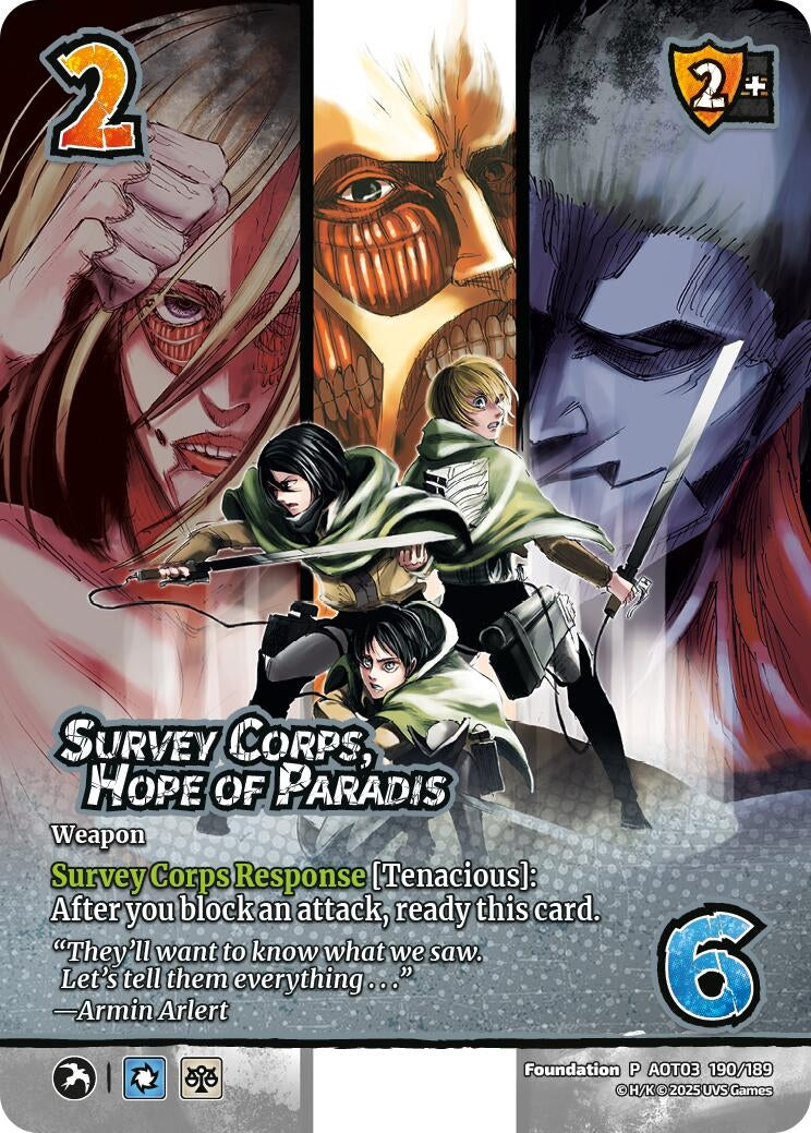 Image for Survey Corps, Hope of Paradis (Promo) (Attack on Titan: Apocalypse) (190/189) - UniVersus