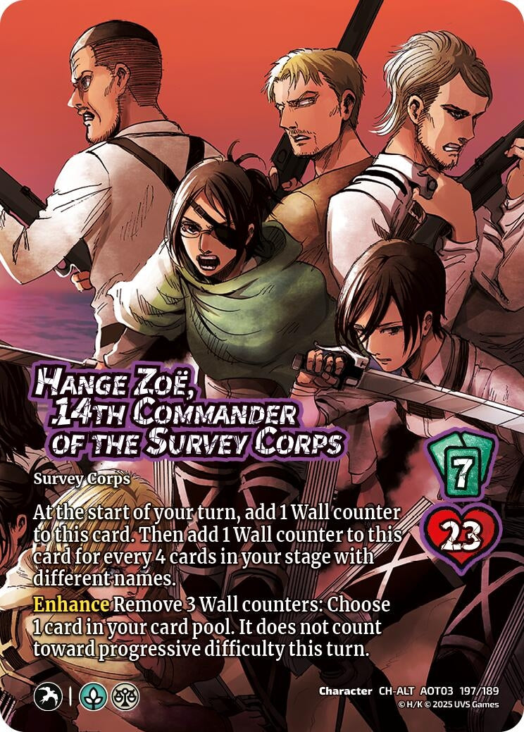 Image for Hange Zoe, 14th Commander of the Survey Corps (Alternate Art) (Attack on Titan: Apocalypse) (197/189) - UniVersus