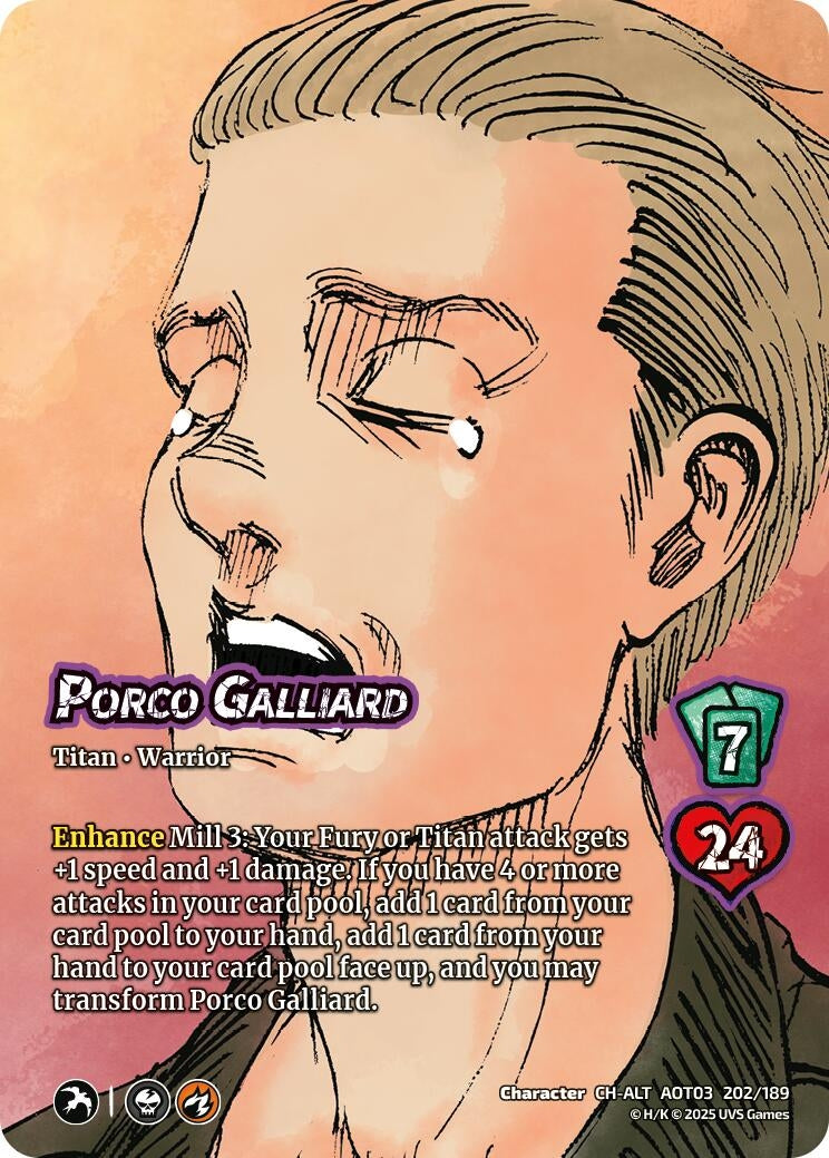 Image for Porco Galliard // Jaw Titan, Crushing Biter (Alternate Art) (Attack on Titan: Apocalypse) (202/189) - UniVersus