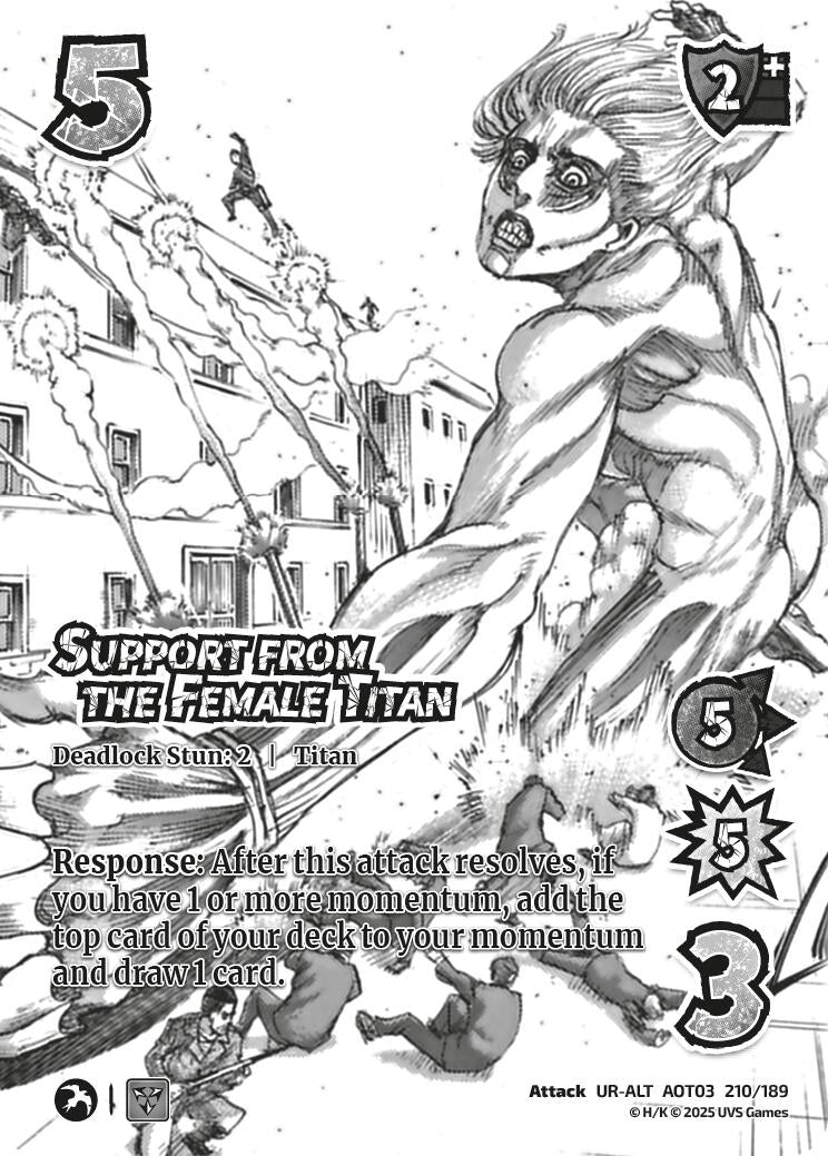 Image for Support from the Female Titan (Alternate Art) (Attack on Titan: Apocalypse) (210/189) - UniVersus