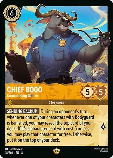 Image for Chief Bogo- Commanding Officer (Reign of Jafar) (18/204) - Disney Lorcana