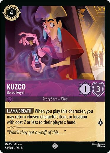 Image for Kuzco - Bored Royal (Reign of Jafar) (53/204) - Disney Lorcana