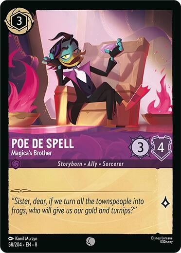 Image for Poe De Spell - Magica's Brother (Reign of Jafar) (58/204) - Disney Lorcana