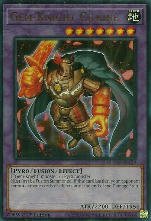 Image for Gem-Knight Citrine (Battles of Legend: Monster Mayhem) (BLMM-EN139) - YuGiOh