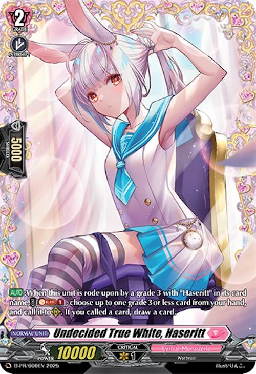 Image for Undecided True White, Haseritt (D Promo Cards) (D-PR/600EN) - Cardfight Vanguard