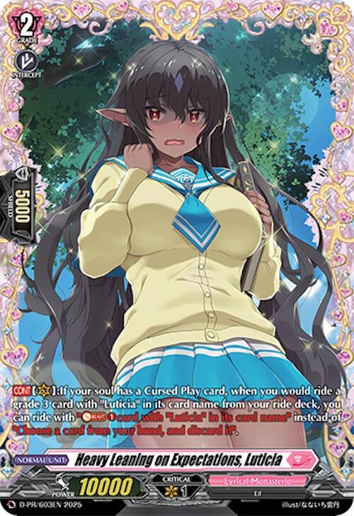 Image for Heavy Leaning on Expectations, Luticia (D Promo Cards) (D-PR/603EN) - Cardfight Vanguard