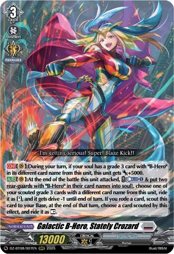 Image for Galatic B-Hero, Stately Crozard (DZ-BT08: Knights 0f Rebirth) (DZ-BT08/007EN) - Cardfight Vanguard
