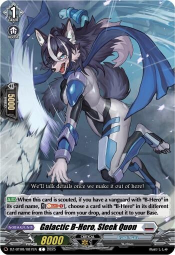 Image for Galatic B-Hero, Sleek Quon (DZ-BT08: Knights 0f Rebirth) (DZ-BT08/087EN) - Cardfight Vanguard