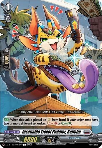 Image for Insatiable Ticket Peddler, Bellolin (DZ-BT08: Knights 0f Rebirth) (DZ-BT08/090EN) - Cardfight Vanguard