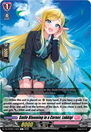 Image for Smile Blooming in a Corner, Lukkigi (DZ-BT08: Knights 0f Rebirth) (DZ-BT08/112EN) - Cardfight Vanguard
