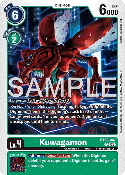 Image for Kuwagamon (Cyber Eden) (BT22-047 C) - Digimon Card Game