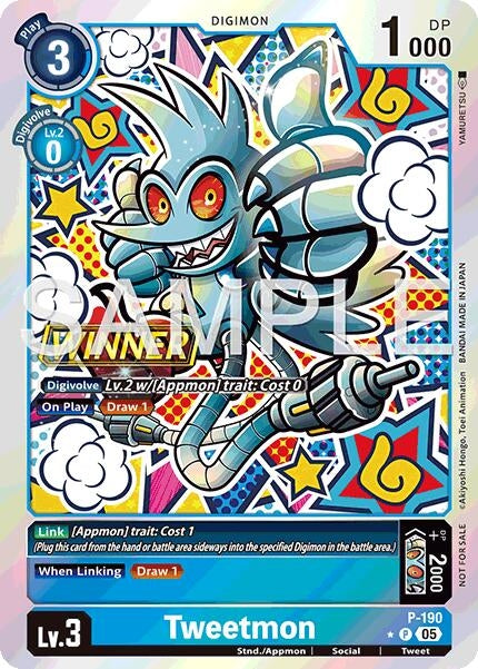 Image for Tweetmon (Store Tournament 2025 Vol.3 Winner Pack) (Digimon Promotion Cards) (P-190 P) - Digimon Card Game