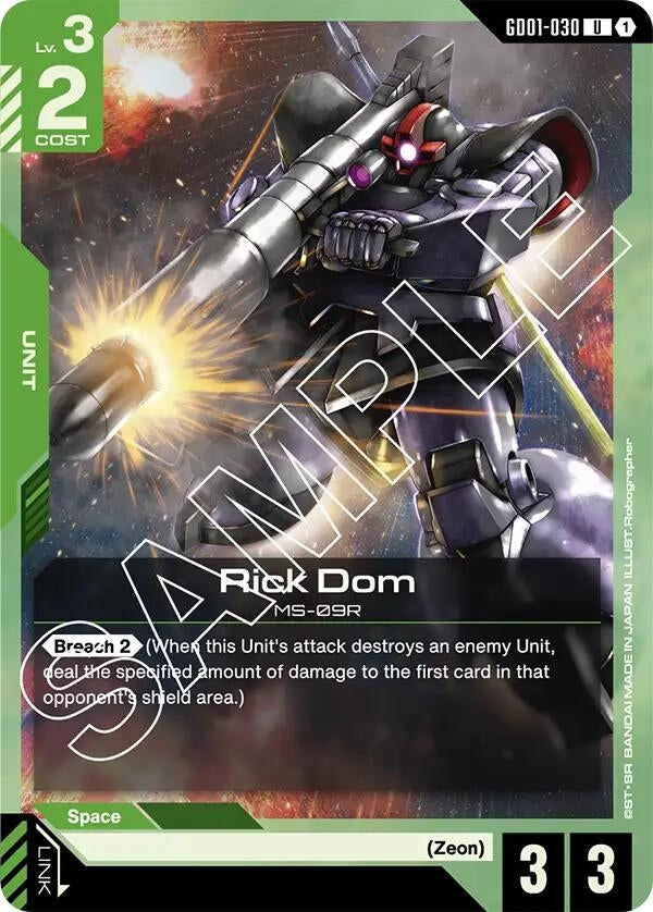 Image for Rick Dom (Newtype Rising) (GD01-030) - Gundam Card Game