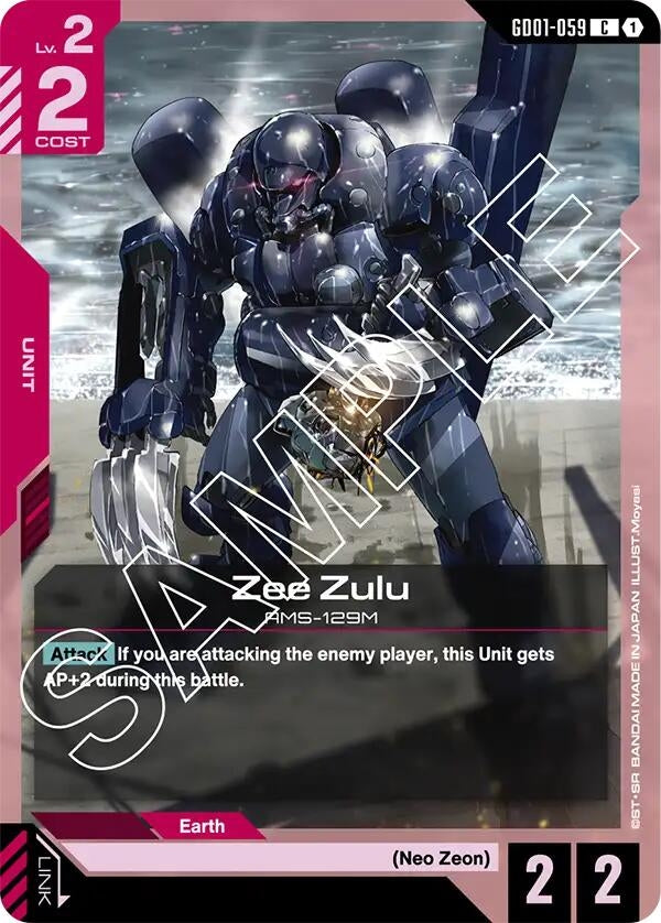 Image for Zee Zulu (Newtype Rising) (GD01-059) - Gundam Card Game