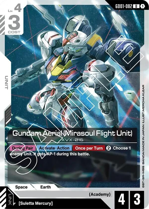 Image for Gundam Aerial (Mirasoul Flight Unit) (Newtype Rising) (GD01-082) - Gundam Card Game