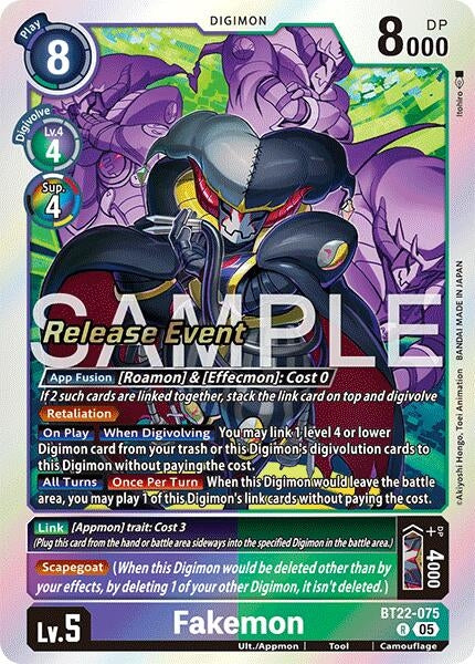 Image for Fakemon (Cyber Eden Release Event Cards) (BT22-075 R) - Digimon Card Game