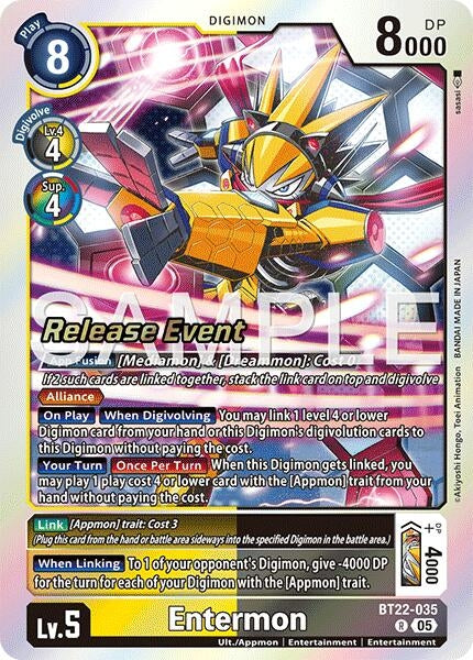 Image for Entermon (Cyber Eden Release Event Cards) (BT22-035 R) - Digimon Card Game